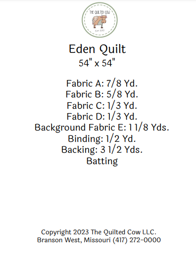 Eden Quilt Pattern