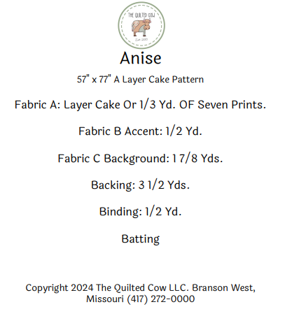 Anise-A Layer Cake Quilt