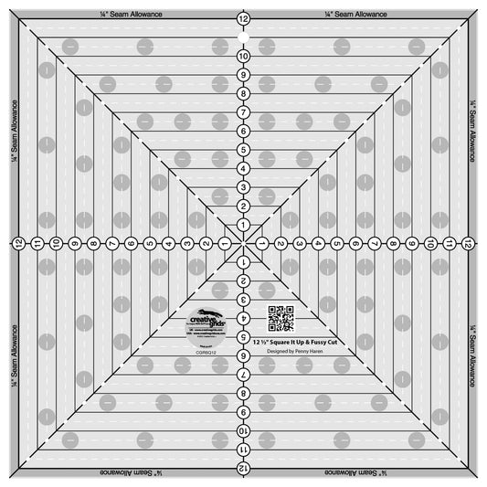 Creative Grids 12-1/2in Square It Up or Fussy Cut Square Quilt Ruler