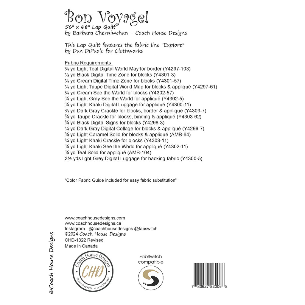 Bon Voyage Quilt Pattern