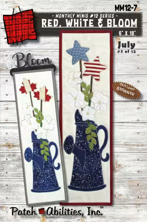 Red White Bloom Applique Pattern