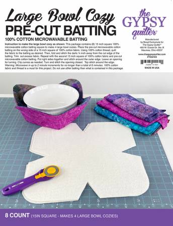 LARGE Pre Cut Batting Bowl Cozy