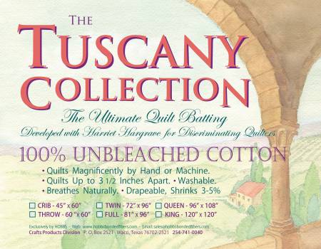 Tuscany Batting 100% Unbleached Cotton